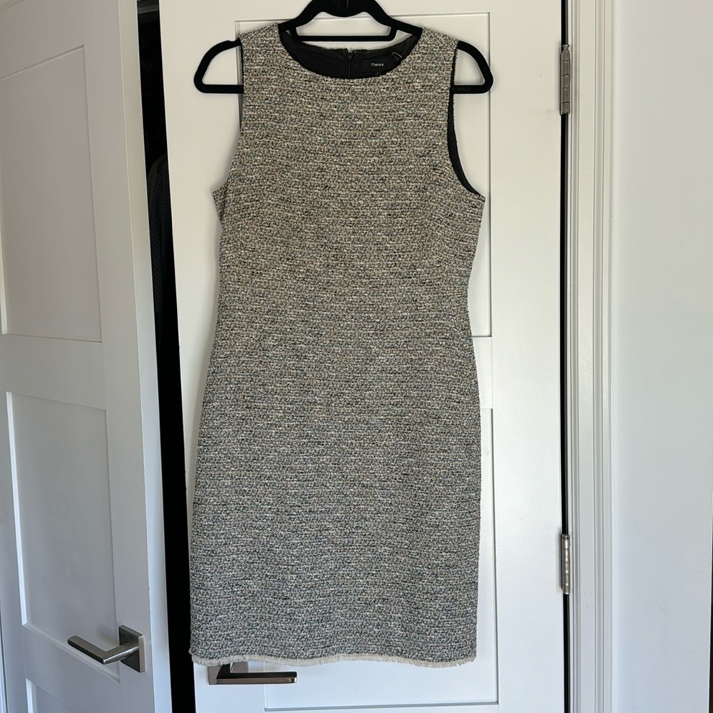 Theory Tweed Shift Dress Sz 8